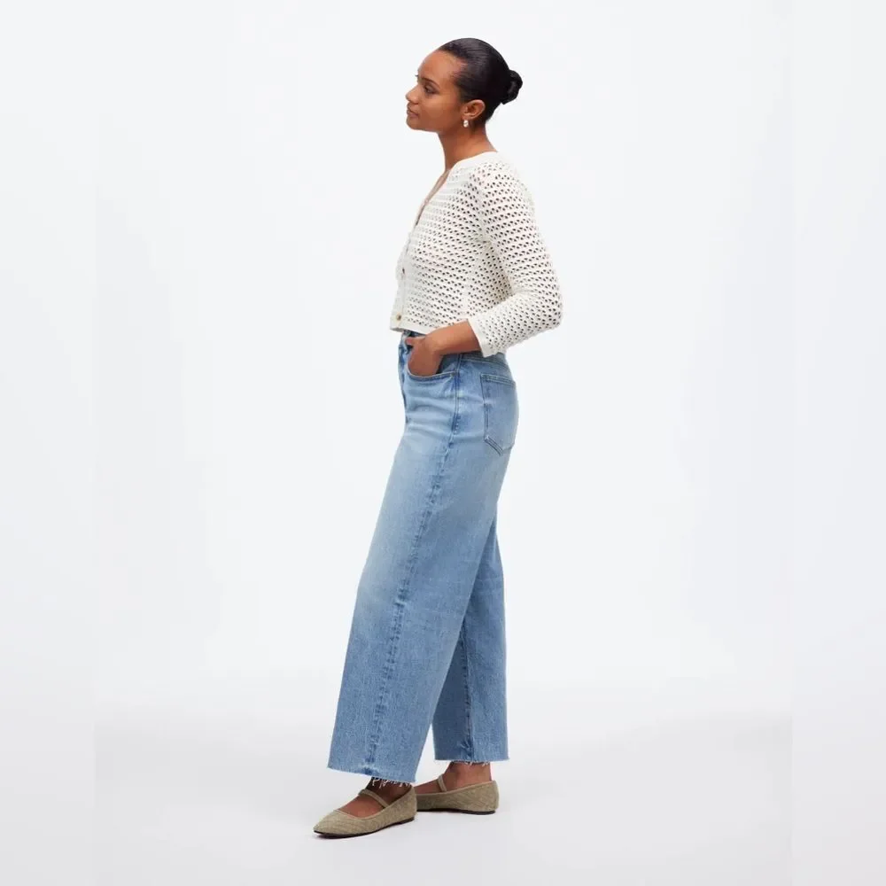 Madewell The Curvy Perfect Vintage Wide Leg Crop Jean Hallstead Wash Size 24 NWT